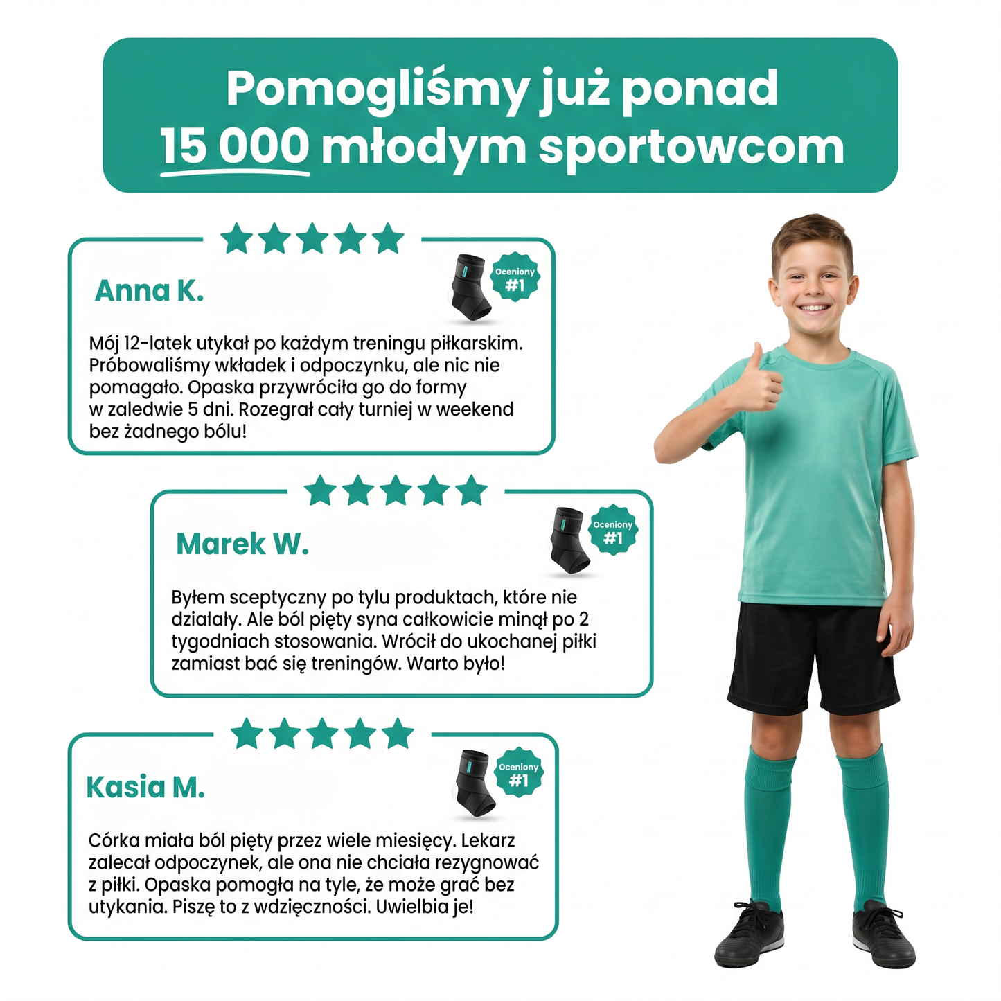 RecoverX – Młodzieżowa opaska stabilizująca na piętę i płytkę wzrostową